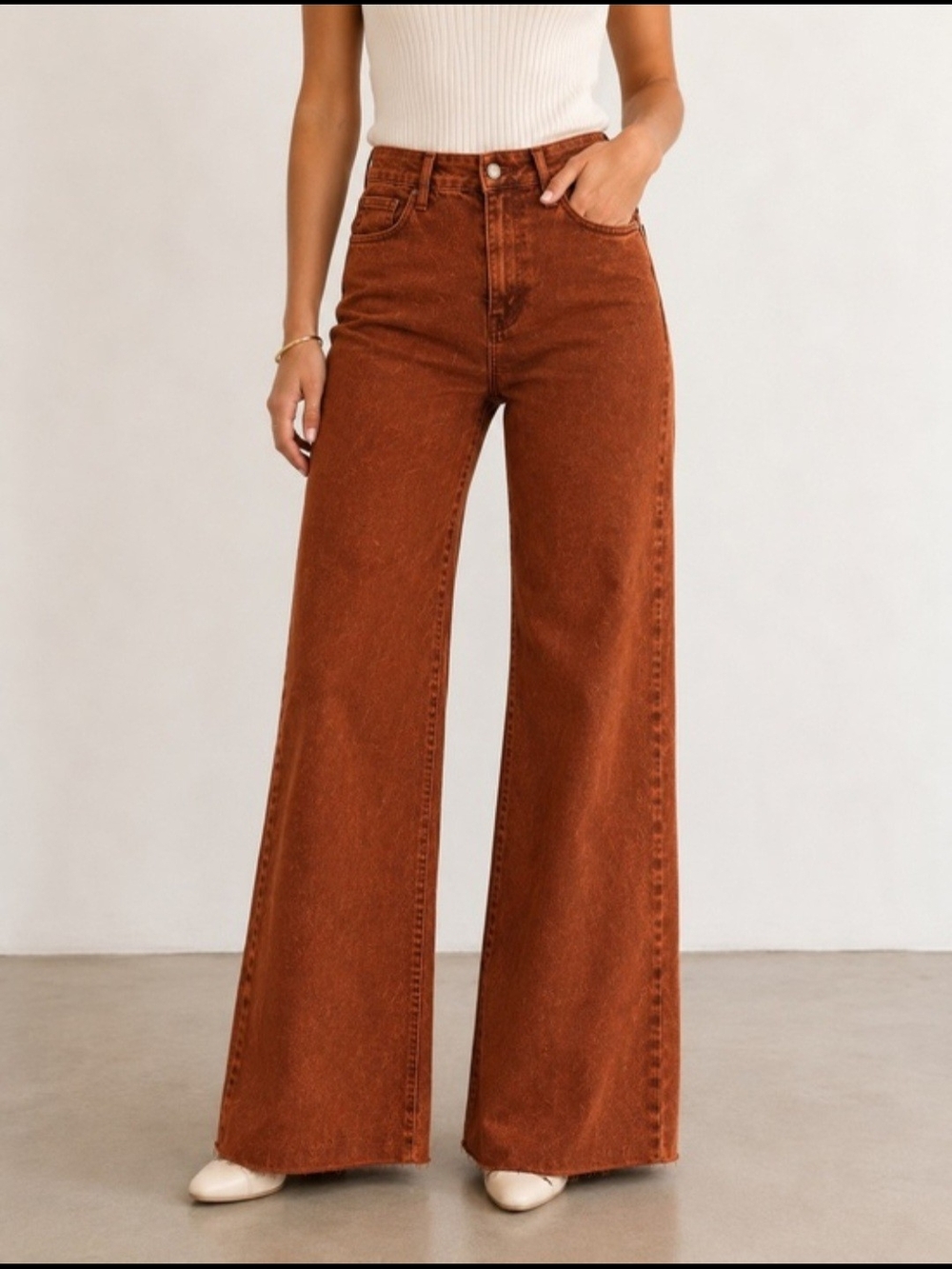Judy Blue Retro Wide High Rise Pumpkin Spice Jeans Size 3/26